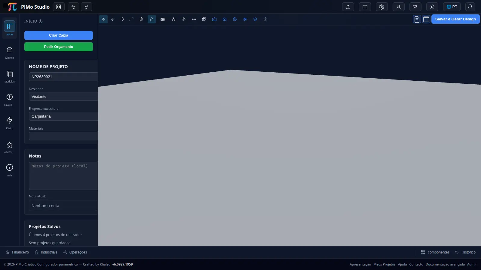 Destaques visuais para operação de materiais